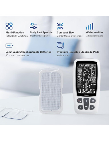 Alcedo Estimulador Muscular TENS EMS 41 Modos Alivio Dolor