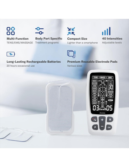 Alcedo Estimulador Muscular TENS EMS 41 Modos Alivio Dolor