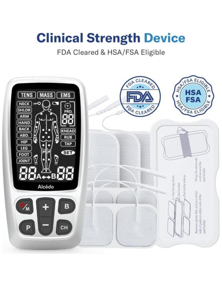 Alcedo Estimulador Muscular TENS EMS 41 Modos Alivio Dolor
