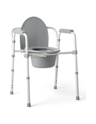 Comoda 3-en-1 Medline Acero Plegable 7.1L Asiento Estándar