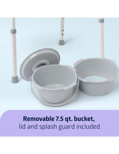 Comoda 3-en-1 Medline Acero Plegable 7.1L Asiento Estándar