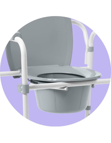 Comoda 3-en-1 Medline Acero Plegable 7.1L Asiento Estándar