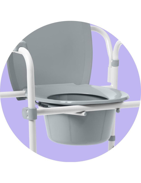 Comoda 3-en-1 Medline Acero Plegable 7.1L Asiento Estándar