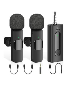 Micrófono Lavalier Inalámbrico LM320 - 2 Micrófonos Mini