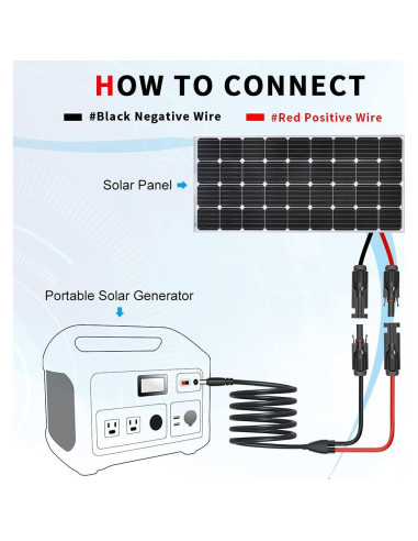Cable Adaptador Solar ELECTOP DC 8mm 1.8M 14AWG para Generadores
