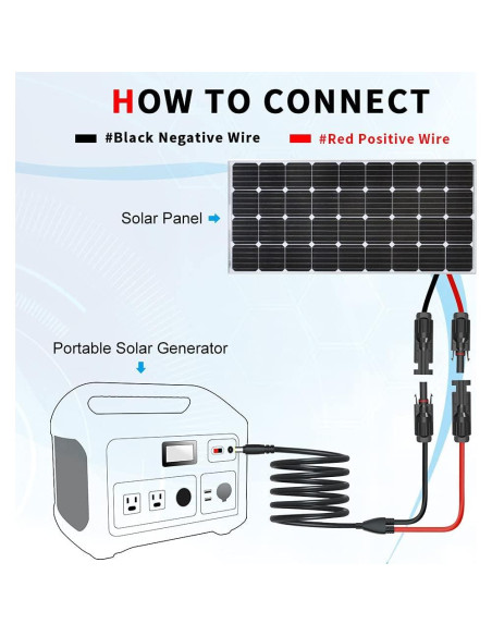 Cable Adaptador Solar ELECTOP DC 8mm 1.8M 14AWG para Generadores