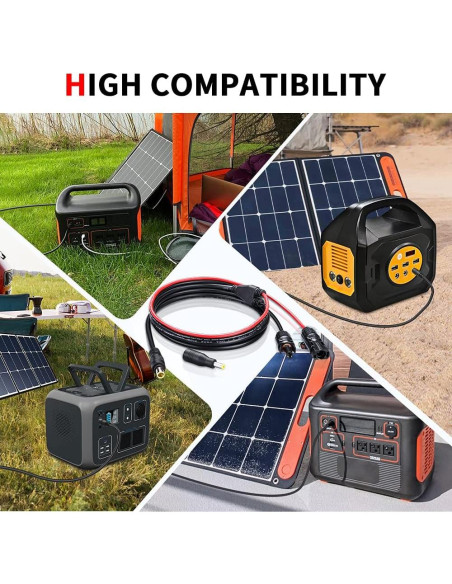 Cable Adaptador Solar ELECTOP DC 8mm 1.8M 14AWG para Generadores