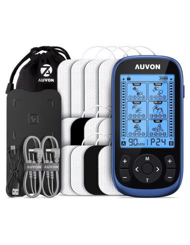 AUVON Estimulador Muscular TENS 3-en-1 con 40 Intensidades