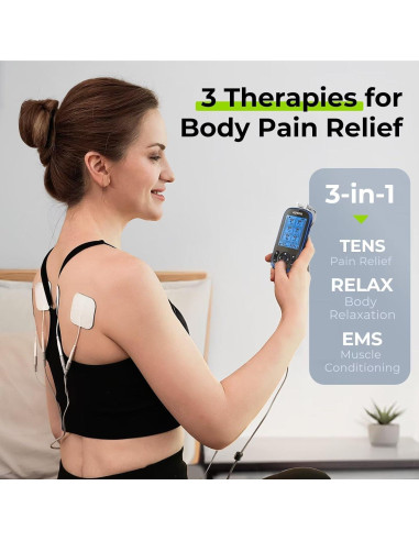 AUVON Estimulador Muscular TENS 3-en-1 con 40 Intensidades