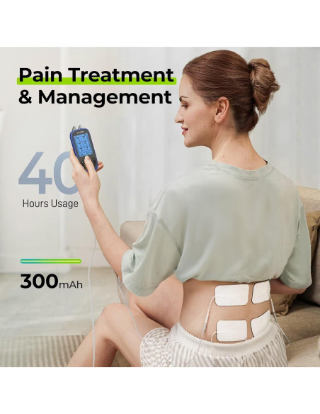 AUVON Estimulador Muscular TENS 3-en-1 con 40 Intensidades