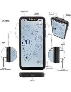 Estimulador de Músculos TechCare Táctil 24 Modos Alivio Dolor 2