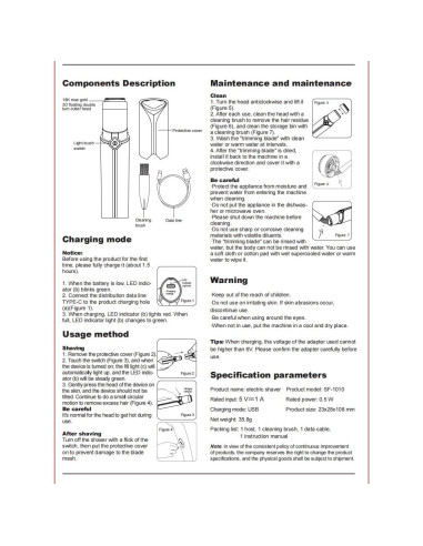 Removedor de Vello Facial SEIHAI con 2 Cabezas Repuesto