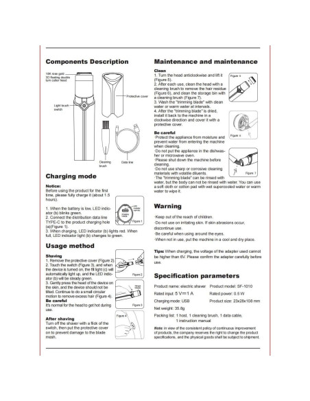 Removedor de Vello Facial SEIHAI con 2 Cabezas Repuesto