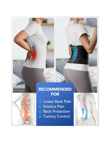 Faja Lumbar Fitomo Ultra Delgada 0.5mm con Almohadilla 3D