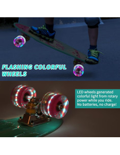 Patineta Kqpoinw 22 cm Unicornio Azul Ruedas LED para Niños 2