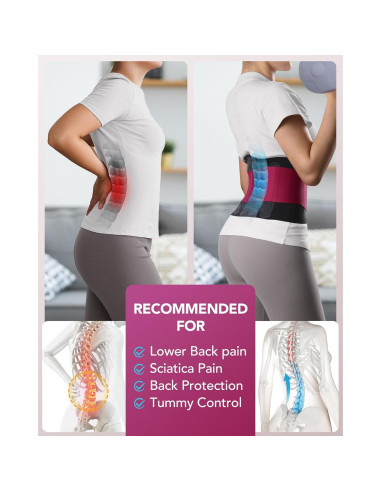 Faja de Espalda Fitomo L Rosa Ultra Delgada 0.5mm