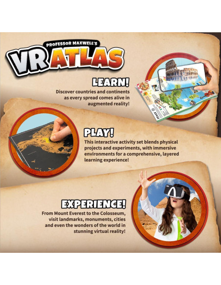 Atlas VR Abacus - Kit de Ciencia Geografía para Niños