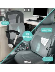 Almohada Lumbar Samsonite SA5244 Espuma de Memoria Gris 2