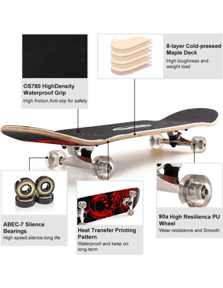 Patineta ChromeWheels Doble Kick 78,74 cm para Principiantes