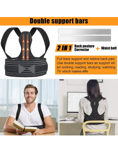 Corrector de Postura Aollop Faja Ajustable para Espalda L 2