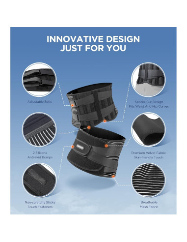 Faja Lumbar CAMRIER con Almohadilla 3D para Espalda Baja