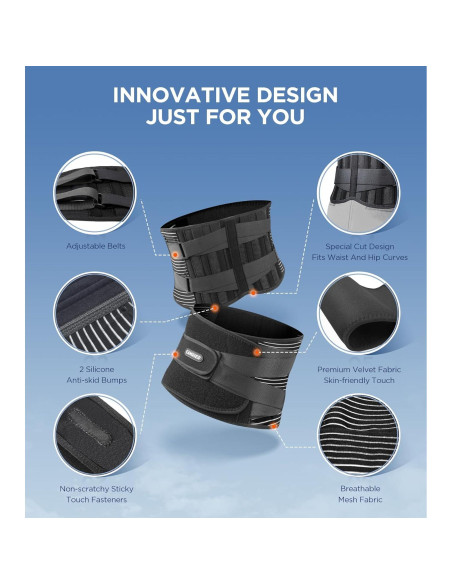 Faja Lumbar CAMRIER con Almohadilla 3D para Espalda Baja