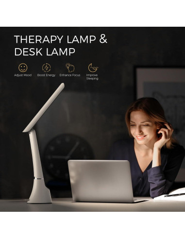 Lámpara de Terapia de Luz COTLIKE 10000 LUX LED Blanca