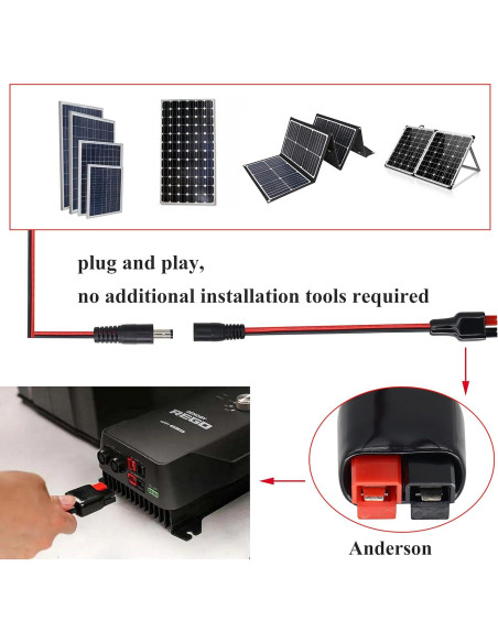 Conector de Alimentación Anderson 14AWG a DC 5.5x2.1mm 60cm