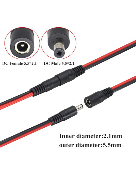 Conector de Alimentación Anderson 14AWG a DC 5.5x2.1mm 60cm