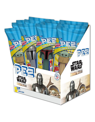 Dispensadores de Caramelos PEZ Mandaloriano - Paquete de 12