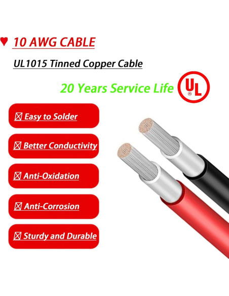 Kit de Panel Solar Magiktech 10AWG 3,66m Carga Solar