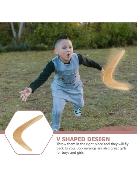 Boomerang de Madera Gatuida 36.87x21.5cm para Niños y Adultos
