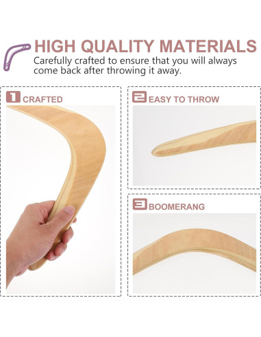 Boomerang de Madera Gatuida 36.87x21.5cm para Niños y Adultos