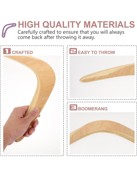 Boomerang de Madera Gatuida 36.87x21.5cm para Niños y Adultos