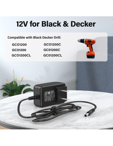 Cargador 12V Black Decker GCO1200, 1.83m, UL listado