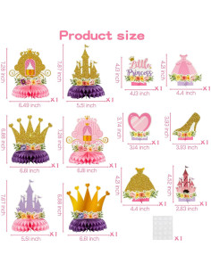 Centros de Mesa de Panal Floral Princesa ArowlWesh 12 Pcs 2