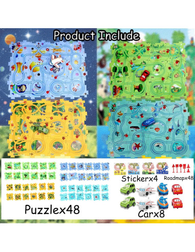 Juego de Pista de Autos Puzzle Racer Niville 12 Piezas