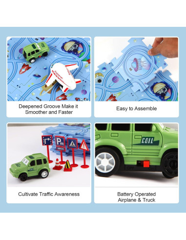 Juego de Pista de Autos Puzzle Racer Niville 12 Piezas