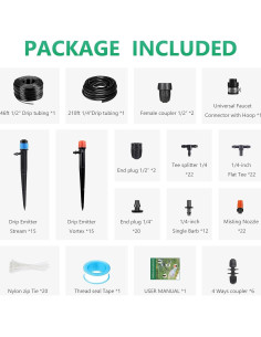 Kit de Riego por Goteo HEKIWAY 265FT para Jardín 2