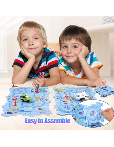 Juego de Pista de Autos Puzzle Racer Niville 12 Piezas