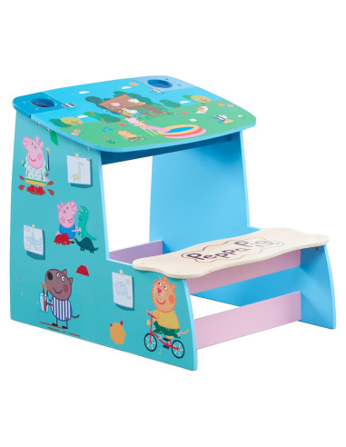 Escritorio de Madera Peppa Pig con Pizarra y Almacenamiento