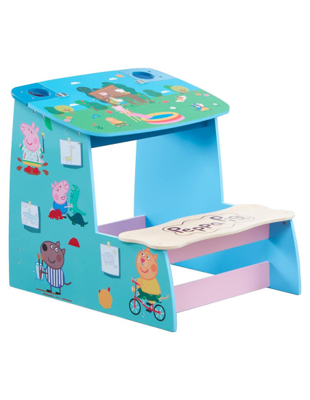 Escritorio de Madera Peppa Pig con Pizarra y Almacenamiento