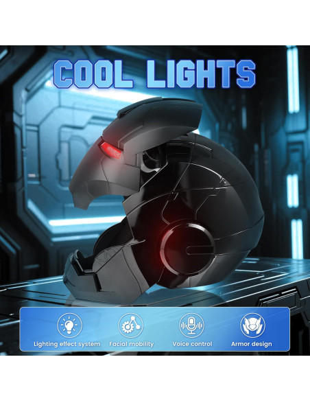 Casco YONTYEQ Iron Hero MK5 Negro 1:1 con Control Remoto y LED Casco YONTYEQ Iron Hero MK5 Negro 1:1 con Control Remoto y LED