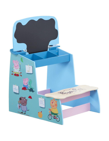 Escritorio de Madera Peppa Pig con Pizarra y Almacenamiento