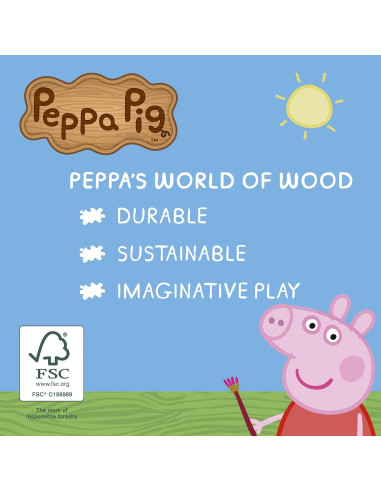 Escritorio de Madera Peppa Pig con Pizarra y Almacenamiento