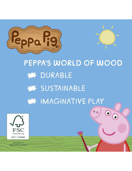 Escritorio de Madera Peppa Pig con Pizarra y Almacenamiento