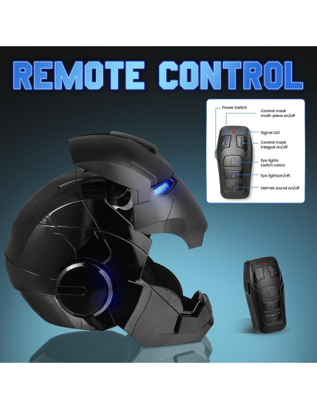 Casco YONTYEQ Iron Hero MK5 Negro 1:1 con Control Remoto y LED Casco YONTYEQ Iron Hero MK5 Negro 1:1 con Control Remoto y LED