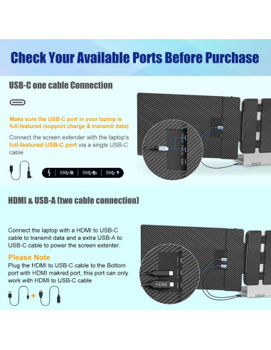 Extensor de Pantalla Doble KEFEYA S1 14" FHD 1080P USB-C