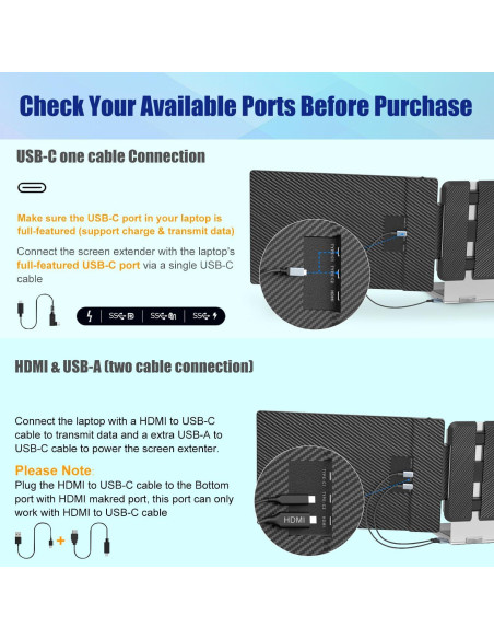 Extensor de Pantalla Doble KEFEYA S1 14" FHD 1080P USB-C