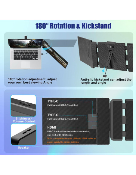 Extensor de Pantalla Doble KEFEYA S1 14" FHD 1080P USB-C